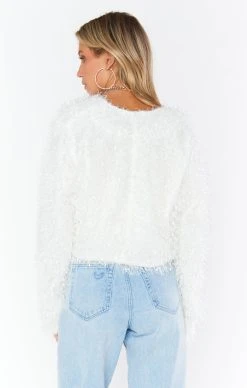 Show Me Your Mumu Cory Cardigan ~ White Faux Feathers -Fashion Womens Discount Store judahpaige 1.530155