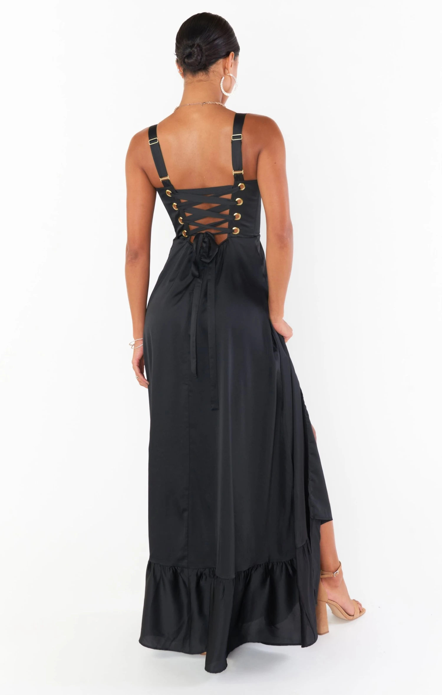 Show Me Your Mumu Clarissa Corset Dress ~ Black Luxe Satin 8 Show Me Your Mumu Clarissa Corset Dress ~ Black Luxe Satin - Image 6