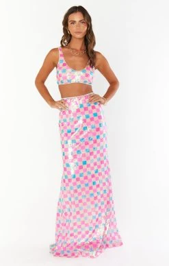 Show Me Your Mumu Invite Only Top ~ Checkered Sequin -Fashion Womens Discount Store resortswim ellie 11.2926292 00c8b3f0 a925 4561 be4a ca91a65a4d5e