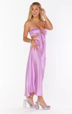 Show Me Your Mumu Codie Cut Out Dress ~ Lilac Luxe Satin -Fashion Womens Discount Store sabrina livsophia 11.824966