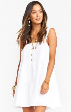 Fashion Womens Discount Store 33 Show Me Your Mumu Marisa Dress ~ White Gauze