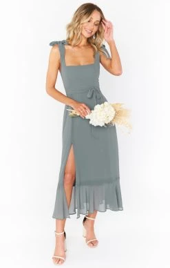 Show Me Your Mumu Claire Midi Dress ~ Deep Sage Chiffon -Fashion Womens Discount Store spring22bridal brihayleejudah 12.281522