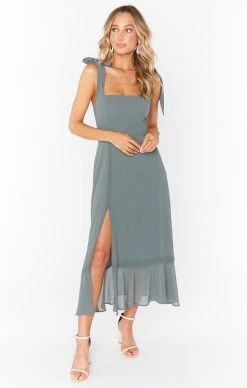 Show Me Your Mumu Claire Midi Dress ~ Deep Sage Chiffon -Fashion Womens Discount Store spring22bridal brihayleejudah 12.281545