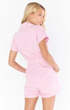 Show Me Your Mumu Cannon Romper ~ Pink Denim -Fashion Womens Discount Store spring23 emilyallie 6.238916