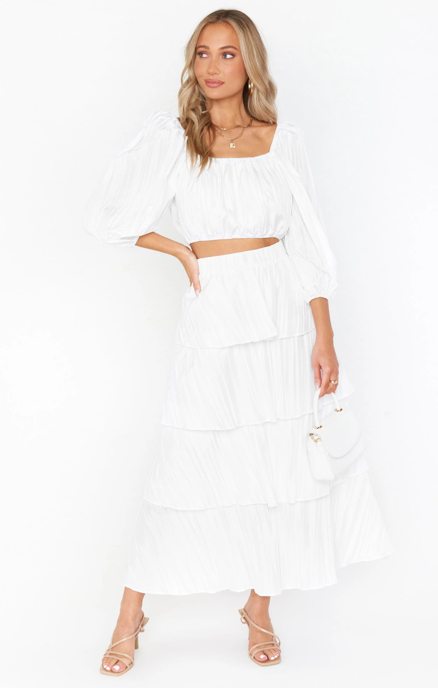 Show Me Your Mumu Full Swing Skirt ~ White Crinkle 3 Show Me Your Mumu Full Swing Skirt ~ White Crinkle