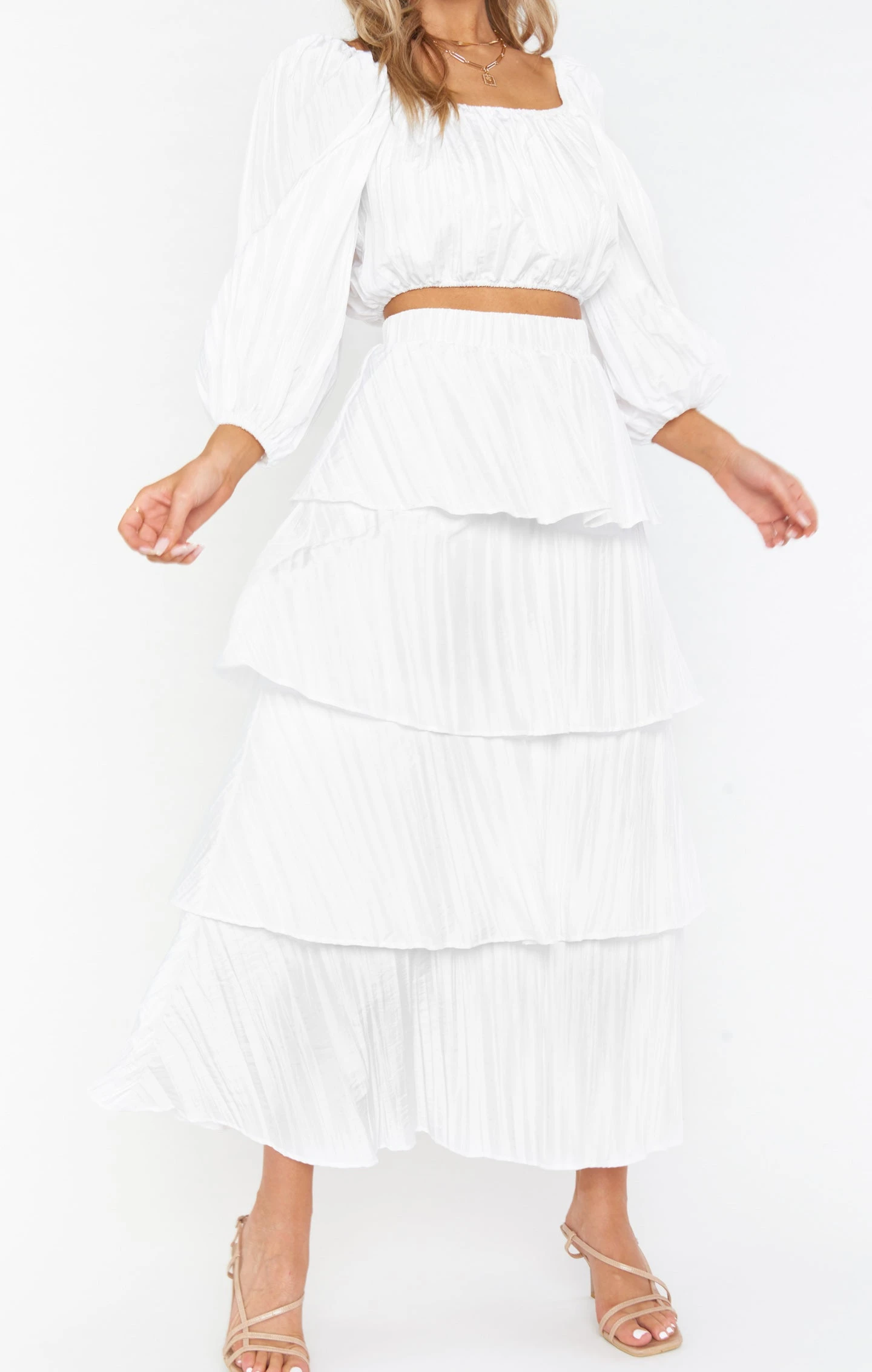 Show Me Your Mumu Full Swing Skirt ~ White Crinkle 5 Show Me Your Mumu Full Swing Skirt ~ White Crinkle - Image 3