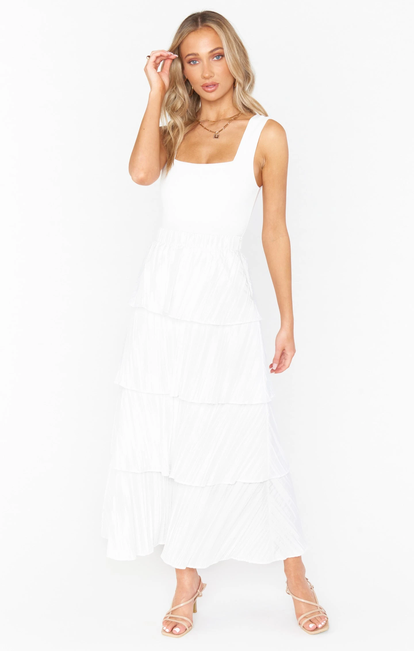 Show Me Your Mumu Full Swing Skirt ~ White Crinkle 9 Show Me Your Mumu Full Swing Skirt ~ White Crinkle - Image 7