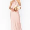 Show Me Your Mumu Jasmine Halter Maxi Dress ~ Rose Gold Luxe Satin -Fashion Womens Discount Store springbridal resortswim bri 11.2027991 Edit