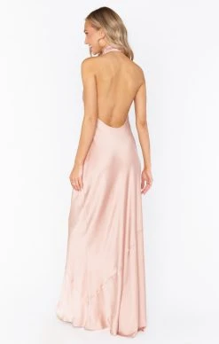 Show Me Your Mumu Jasmine Halter Maxi Dress ~ Rose Gold Luxe Satin -Fashion Womens Discount Store springbridal resortswim bri 11.2028022 Edit
