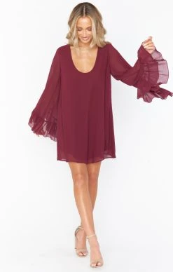 Show Me Your Mumu Matilda Mini Dress ~ Cabernet Chiffon -Fashion Womens Discount Store springbridal resortswim bri 11.2028118