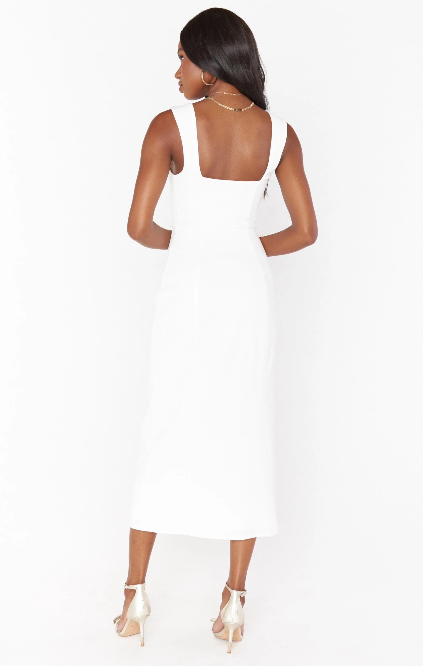 Show Me Your Mumu Eden Midi Dress ~ White Stretch 10 Show Me Your Mumu Eden Midi Dress ~ White Stretch - Image 8