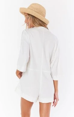 Show Me Your Mumu Horton Romper ~ White Linen -Fashion Womens Discount Store subridal bricourtney 3.87074