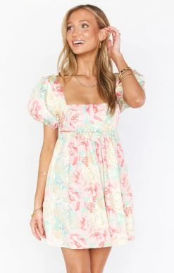 Show Me Your Mumu Smitten Babydoll Dress ~ Pastel Flowers