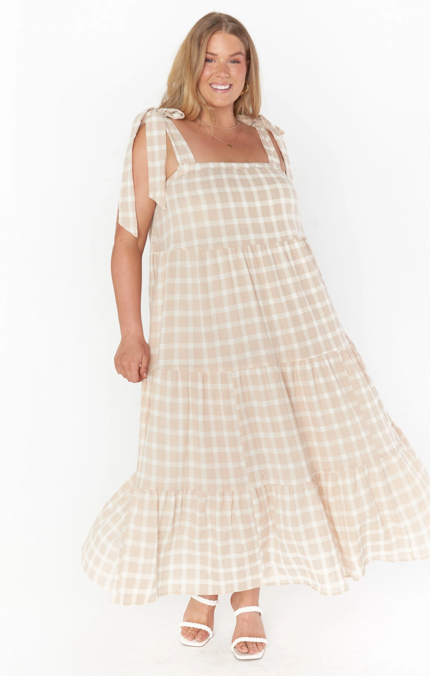 Show Me Your Mumu Arabella Maxi Dress ~ Cream Plaid 12 Show Me Your Mumu Arabella Maxi Dress ~ Cream Plaid - Image 10