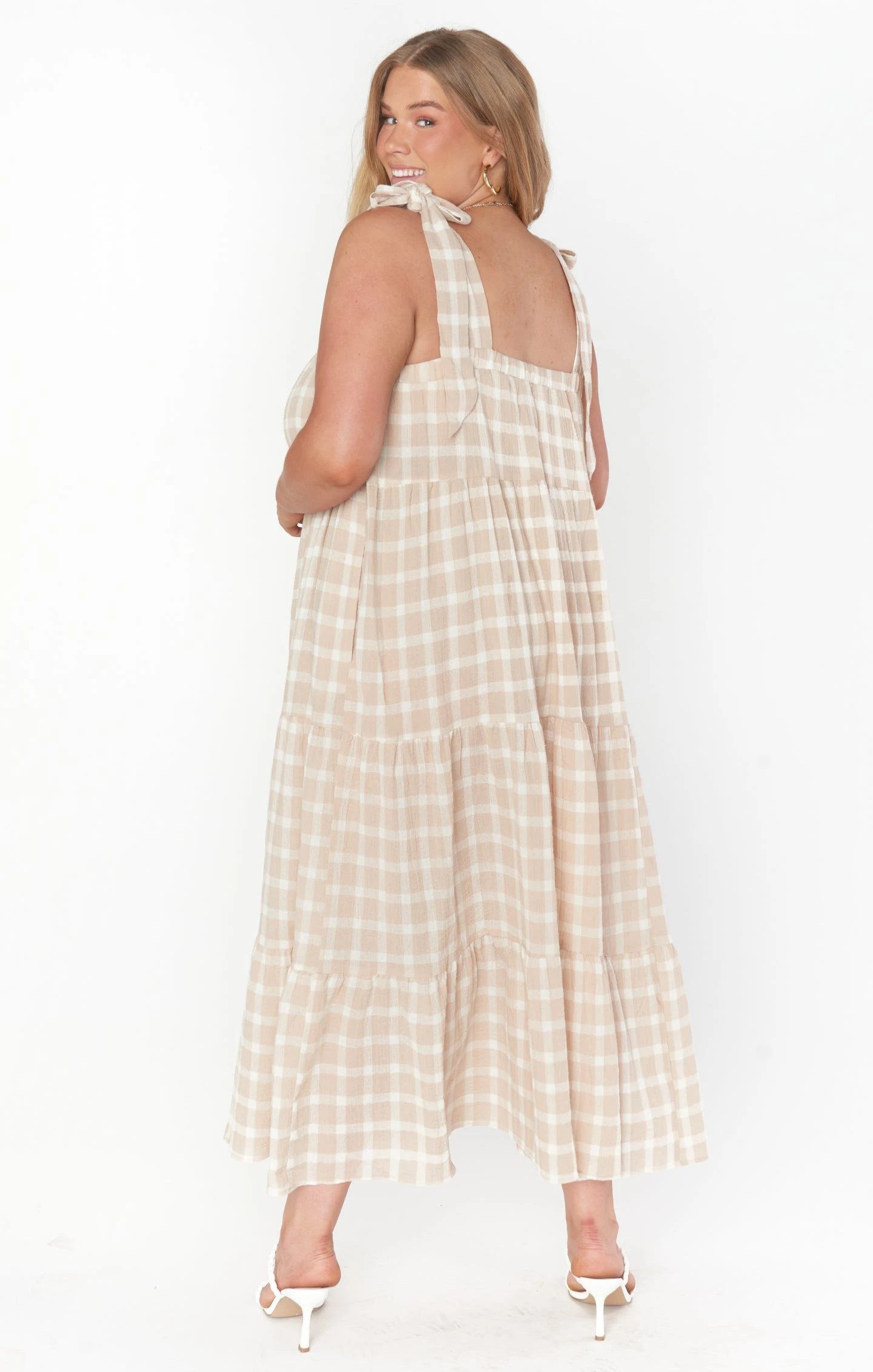 Show Me Your Mumu Arabella Maxi Dress ~ Cream Plaid 14 Show Me Your Mumu Arabella Maxi Dress ~ Cream Plaid - Image 12